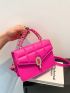 Mini Neon Pink Quilted Flap Square Bag Funky