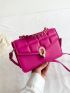 Mini Neon Pink Quilted Flap Square Bag Funky