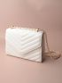 Chain Crossbody Bag Women Retro All-Match Hasp Texture Pu Shoulder Bag Fashion