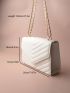 Chain Crossbody Bag Women Retro All-Match Hasp Texture Pu Shoulder Bag Fashion