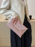 Geometric Pattern Flap Envelope Bag Contrast Binding