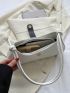 Crocodile Embossed Baguette Bag Pu Medium White