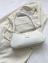 Crocodile Embossed Baguette Bag Pu Medium White