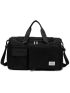 Letter Patch Decor Duffel Bag Double Handle