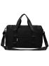 Letter Patch Decor Duffel Bag Double Handle