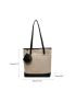 Letter Graphic Shoulder Tote Bag With Coin Purse Color Block