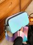 Colorblock Square Bag Fashionable Adjustable Strap For Daily