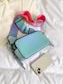 Colorblock Square Bag Fashionable Adjustable Strap For Daily