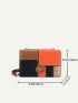 Colorblock Geometric Pattern Square Bag Twist Lock