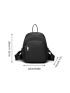 Minimalist Classic Backpack Small Zipper Black Nylon