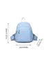 Minimalist Classic Backpack Small Zipper Blue Nylon