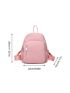 Minimalist Classic Backpack Small Zipper Pink Nylon