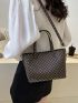 Geometric Pattern Square Bag Double Handle Small