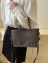 Geometric Pattern Square Bag Double Handle Small