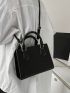 Minimalist Square Bag Solid Color Double Handle