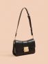 Minimalist Flap Square Bag Genuine Leather