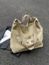 Letter Graphic Shopper Bag Double Handle