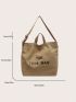 Letter Graphic Shopper Bag Double Handle