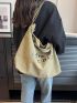 Letter Graphic Shopper Bag Double Handle