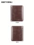 Letter Embossed Small Wallet Genuine Leather