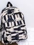 Cartoon Rabbit Pattern Classic Backpack Colorblock Fashionable