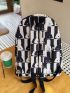 Cartoon Rabbit Pattern Classic Backpack Colorblock Fashionable