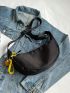 Black Minimalist Hobo Adjustable Strap Casual