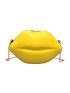 Lip Design Chain Novelty Bag Yellow Fashionable