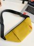 Yellow Fanny Pack Large Capacity Adjustable Strap