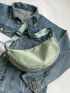 Green Minimalist Hobo Bag Adjustable Strap Casual