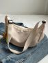 Green Minimalist Hobo Bag Adjustable Strap Casual