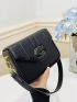 Mini Quilted Square Bag Black Elegant For Work