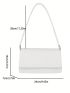 Rhombus Pattern Square Bag White Elegant Flap Shoulder Bag