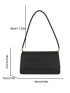 Rhombus Pattern Square Bag Black Elegant Flap Shoulder Bag