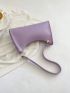 Small Baguette Bag Purple Minimalist With Zipper