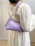 Small Baguette Bag Purple Minimalist With Zipper