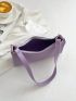 Small Baguette Bag Purple Minimalist With Zipper