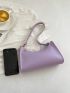 Small Baguette Bag Purple Minimalist With Zipper