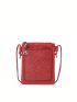 Mini Studded Decor Square Bag Red Fashionable For Daily