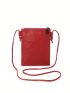 Mini Studded Decor Square Bag Red Fashionable For Daily