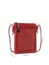 Mini Studded Decor Square Bag Red Fashionable For Daily