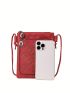 Mini Studded Decor Square Bag Red Fashionable For Daily