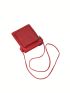 Mini Studded Decor Square Bag Red Fashionable For Daily