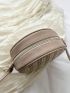 Mini Minimalist Straw Bag Beige Circle Bag For Vacation