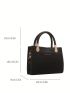 Mini Crocodile Embossed Letter Graphic Square Bag Black Elegant