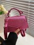 Mini Flap Square Bag Rhinestone Decor Top Handle