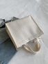 Minimalist Double Handle Square Bag Canvas