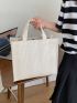 Minimalist Double Handle Square Bag Canvas