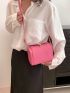 Mini Neon Pink Square Bag Geometric Embossed