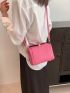 Mini Neon Pink Square Bag Geometric Embossed